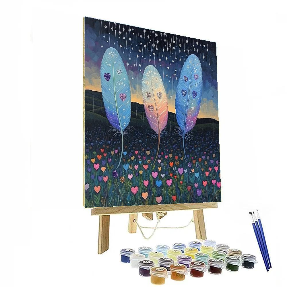 Frida Kahlo Inspired Feathered Rain Over Milagro Field Paint by numbers art