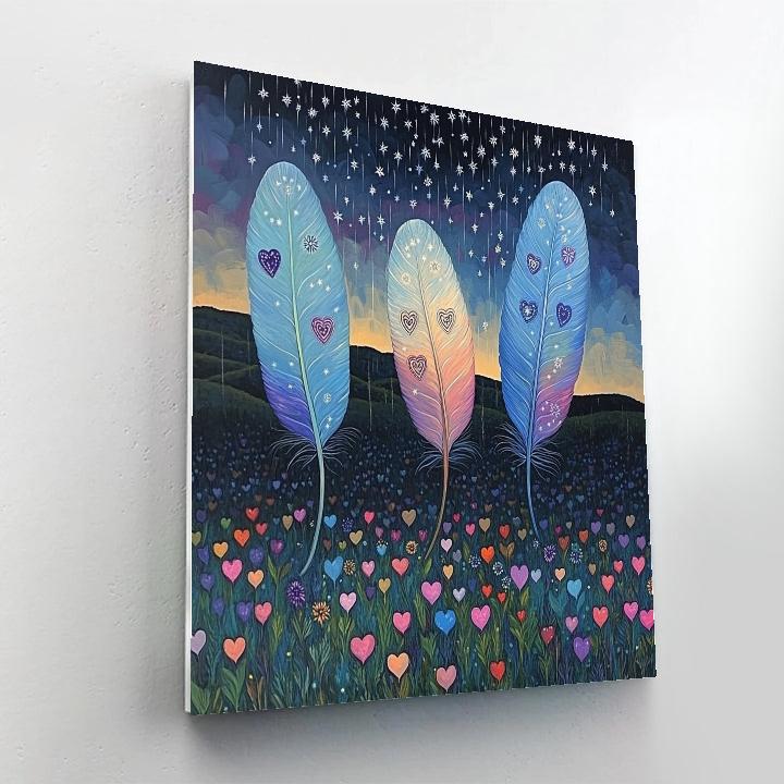 Frida Kahlo Inspired Feathered Rain Over Milagro Field Paint by numbers art