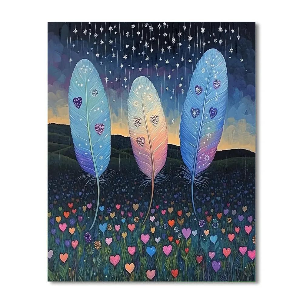 Frida Kahlo Inspired Feathered Rain Over Milagro Field Paint by numbers art