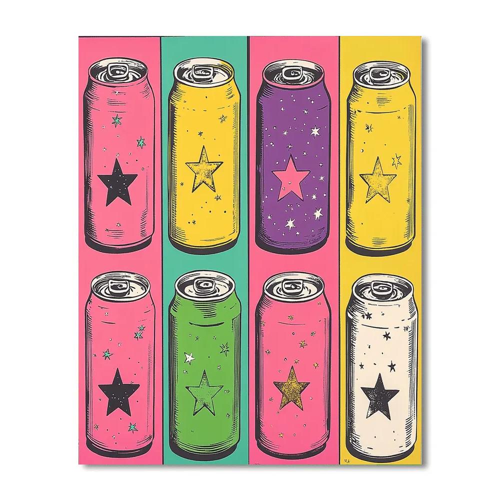 Andy Warhol Inspired Soda Can Nebula painting number kit