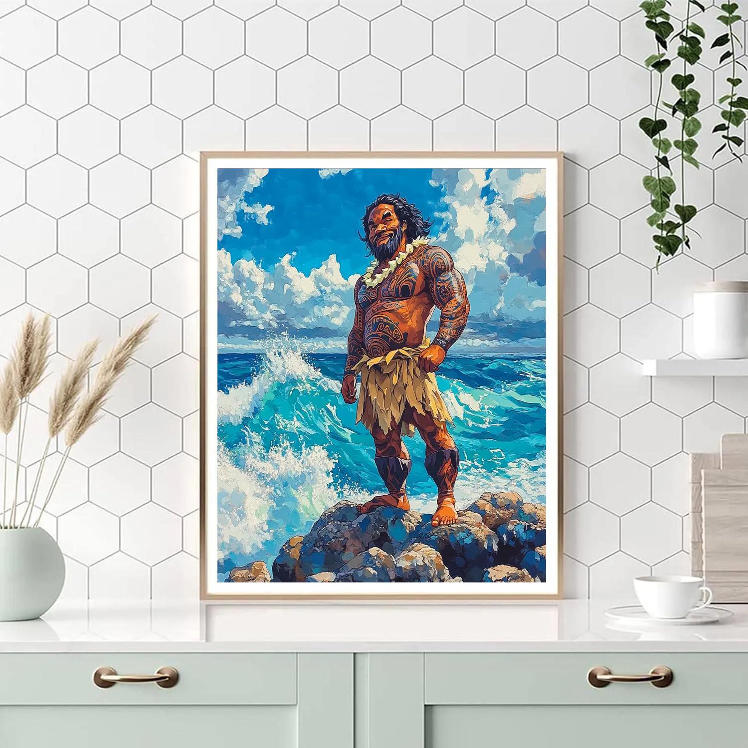 Maui’s Ocean Wave Dance Disney Inspired painting number kit