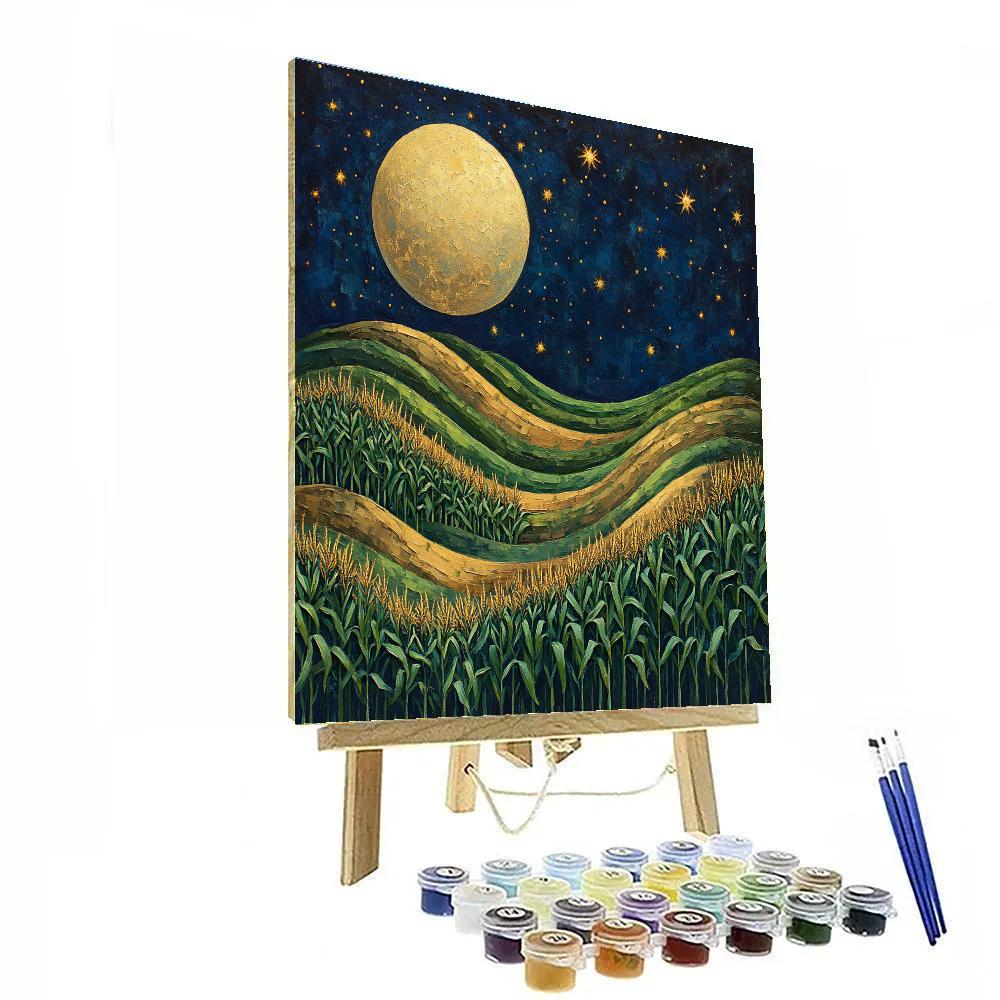 Frida Kahlo Inspired Corn Moon Over Terraced Dreams Number painting