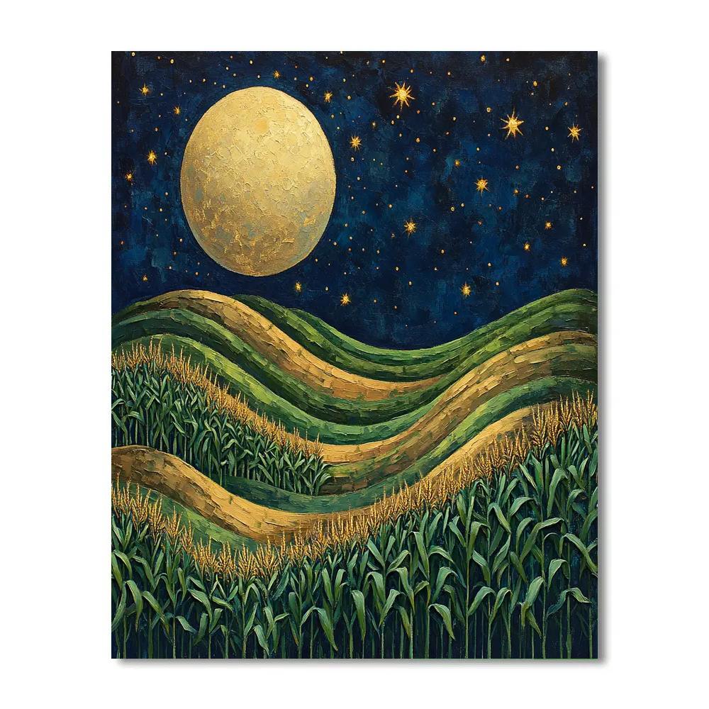 Frida Kahlo Inspired Corn Moon Over Terraced Dreams Number painting