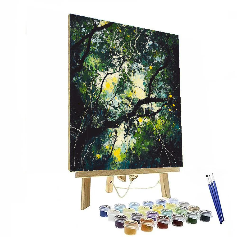 Jackson Pollock Inspired Forest Canopy Drips Paint by numbers kits