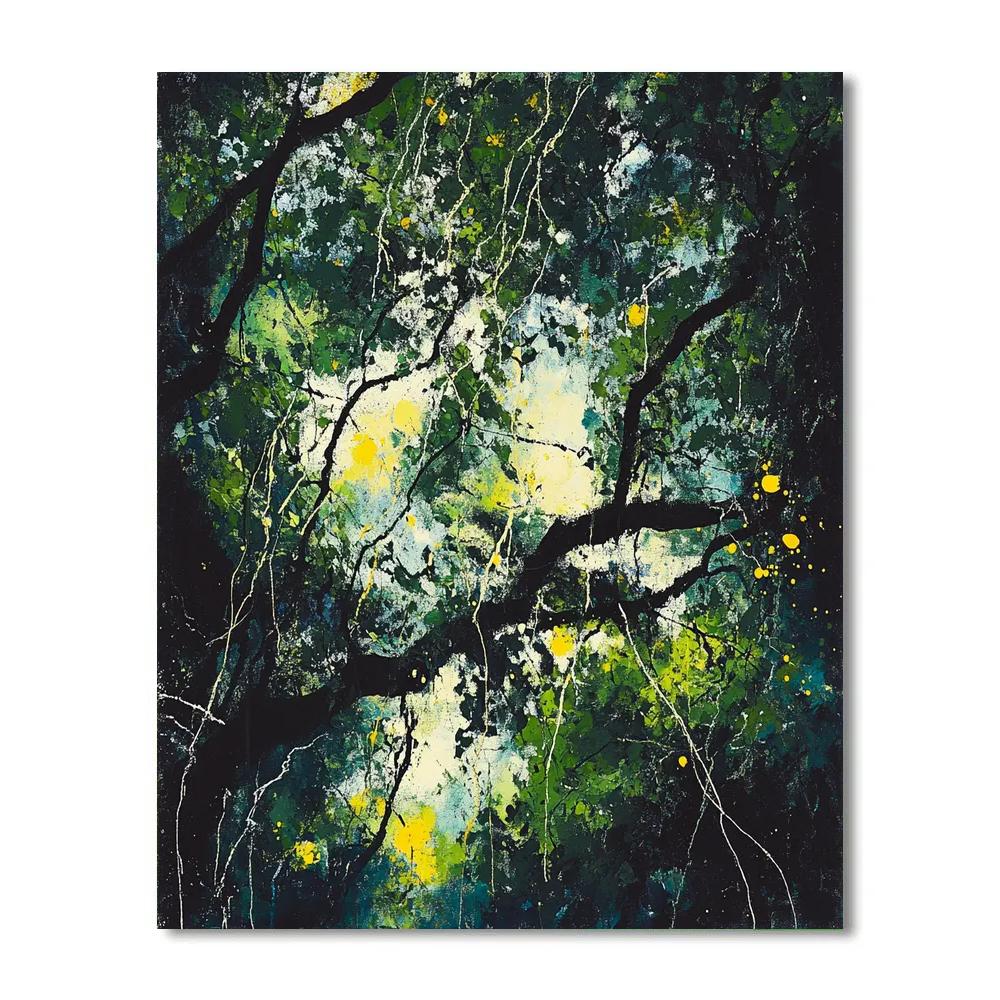 Jackson Pollock Inspired Forest Canopy Drips Paint by numbers kits