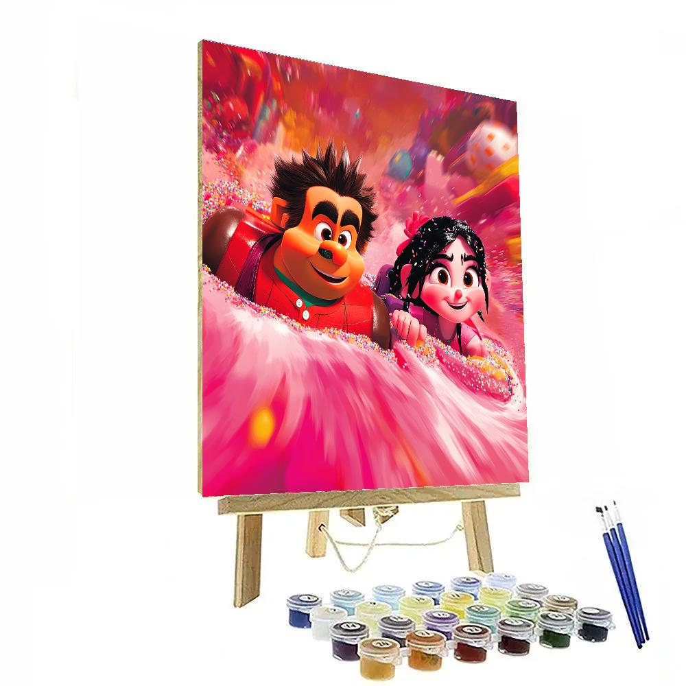 Wreck-It Ralph And Vanellope’s Candy Race Fun Disney Inspired Paint by numbers art