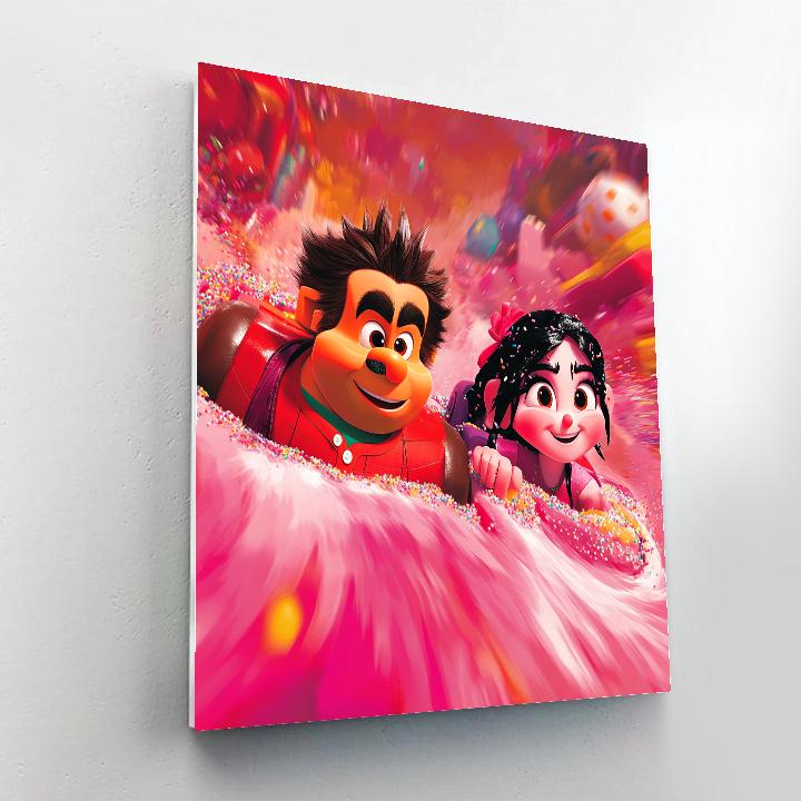 Wreck-It Ralph And Vanellope’s Candy Race Fun Disney Inspired Paint by numbers art