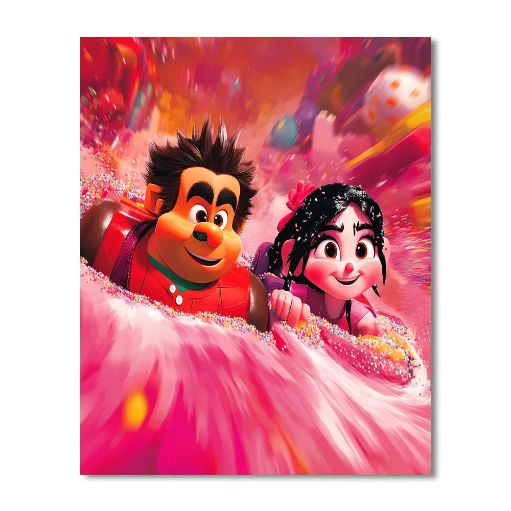 Wreck-It Ralph And Vanellope’s Candy Race Fun Disney Inspired Paint by numbers art