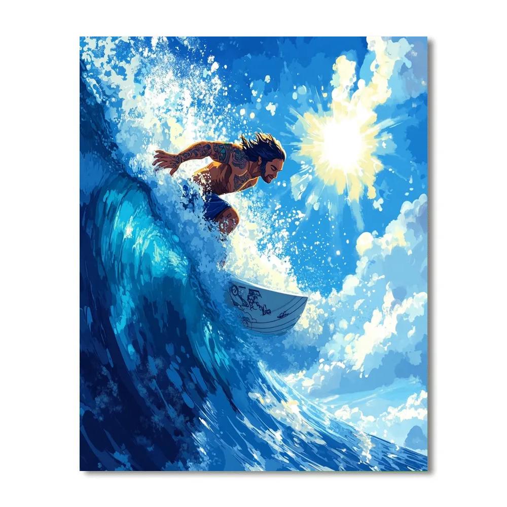 Maui’s Ocean Surf Show Disney Inspired Number painting