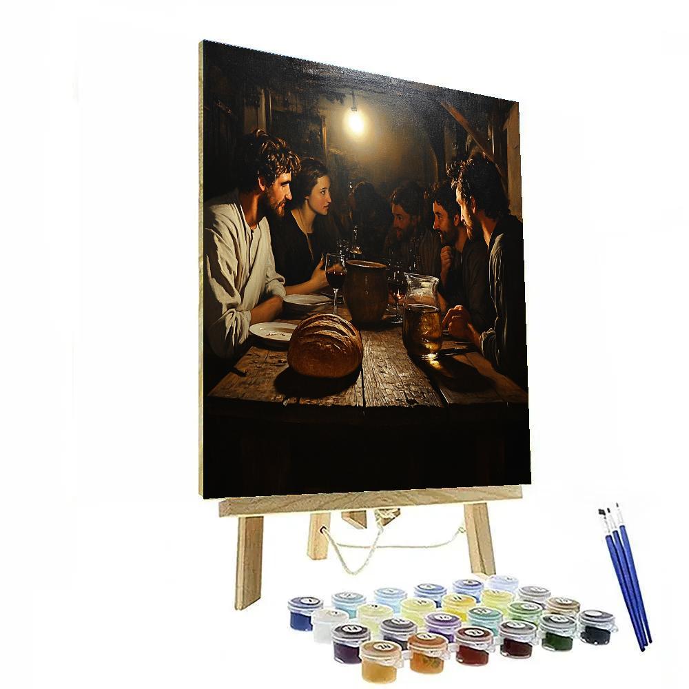 Caravaggio Inspired Supper At Rustic Inn Painting by numbers kit