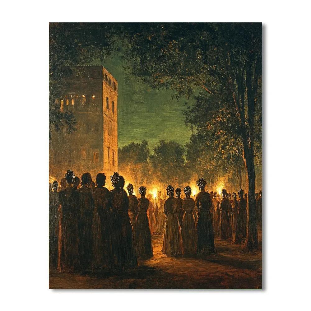 Goya Inspired Carnival Masks At Dusk Painting by numbers kit