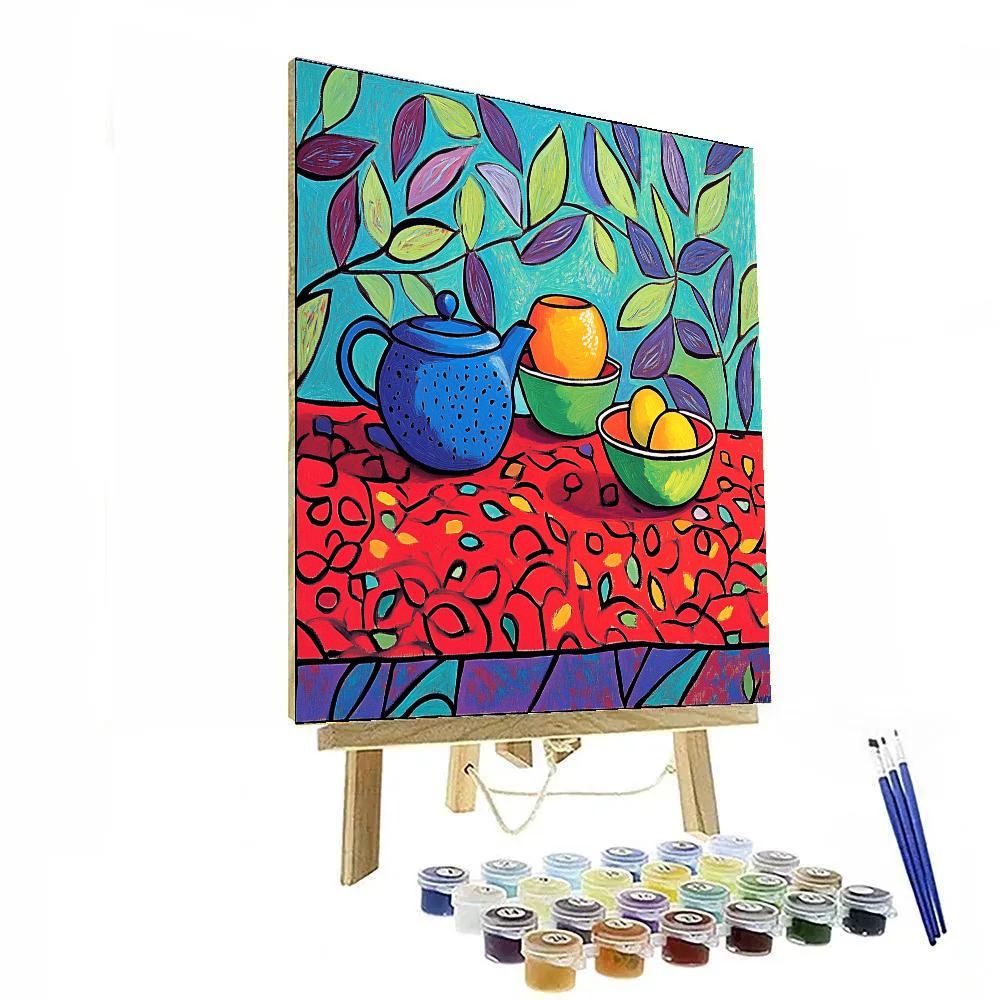 Matisse Inspired Colorful Breakfast Table paint by color