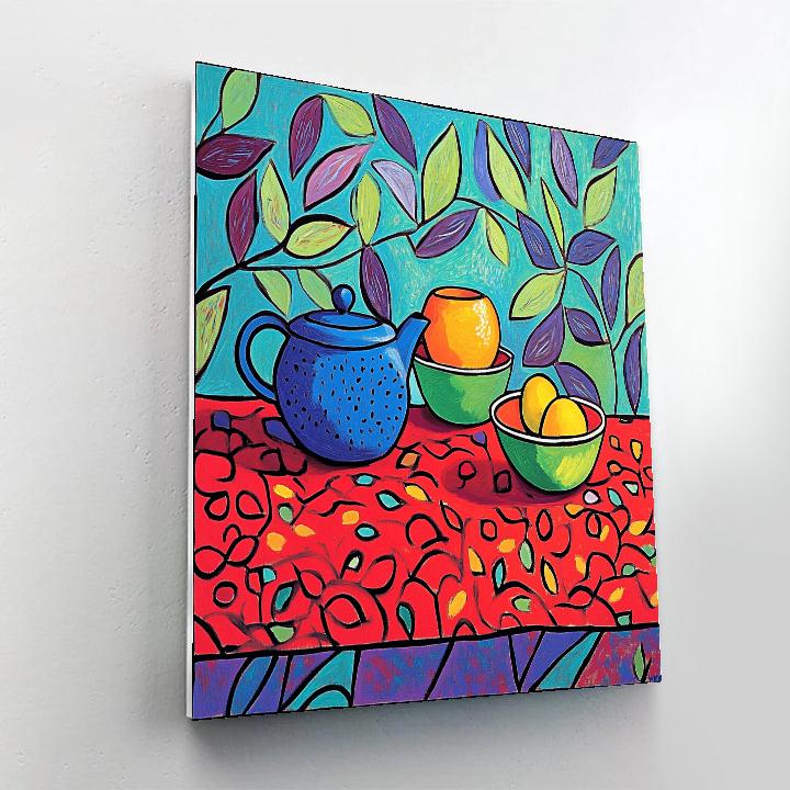 Matisse Inspired Colorful Breakfast Table paint by color