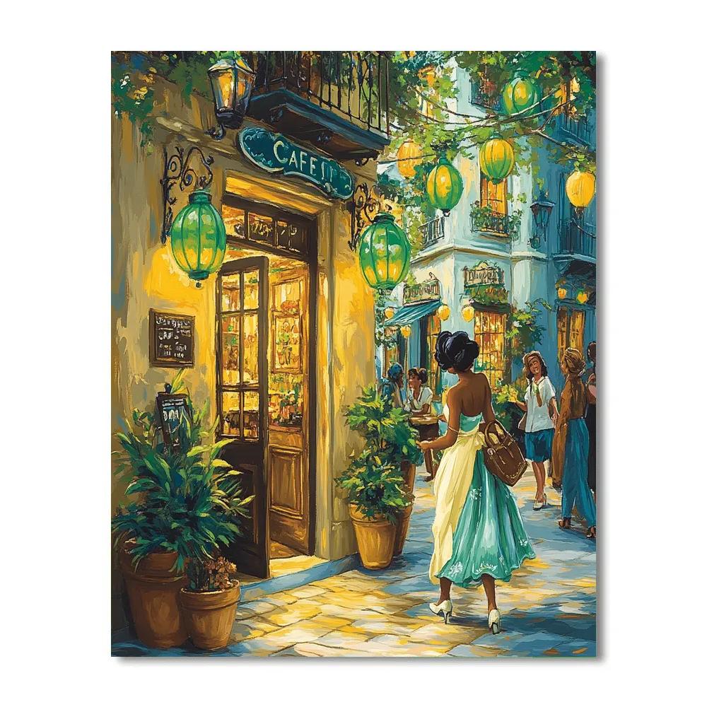 Tiana’s Dream Cafe Opening Disney Inspired paint by numbers