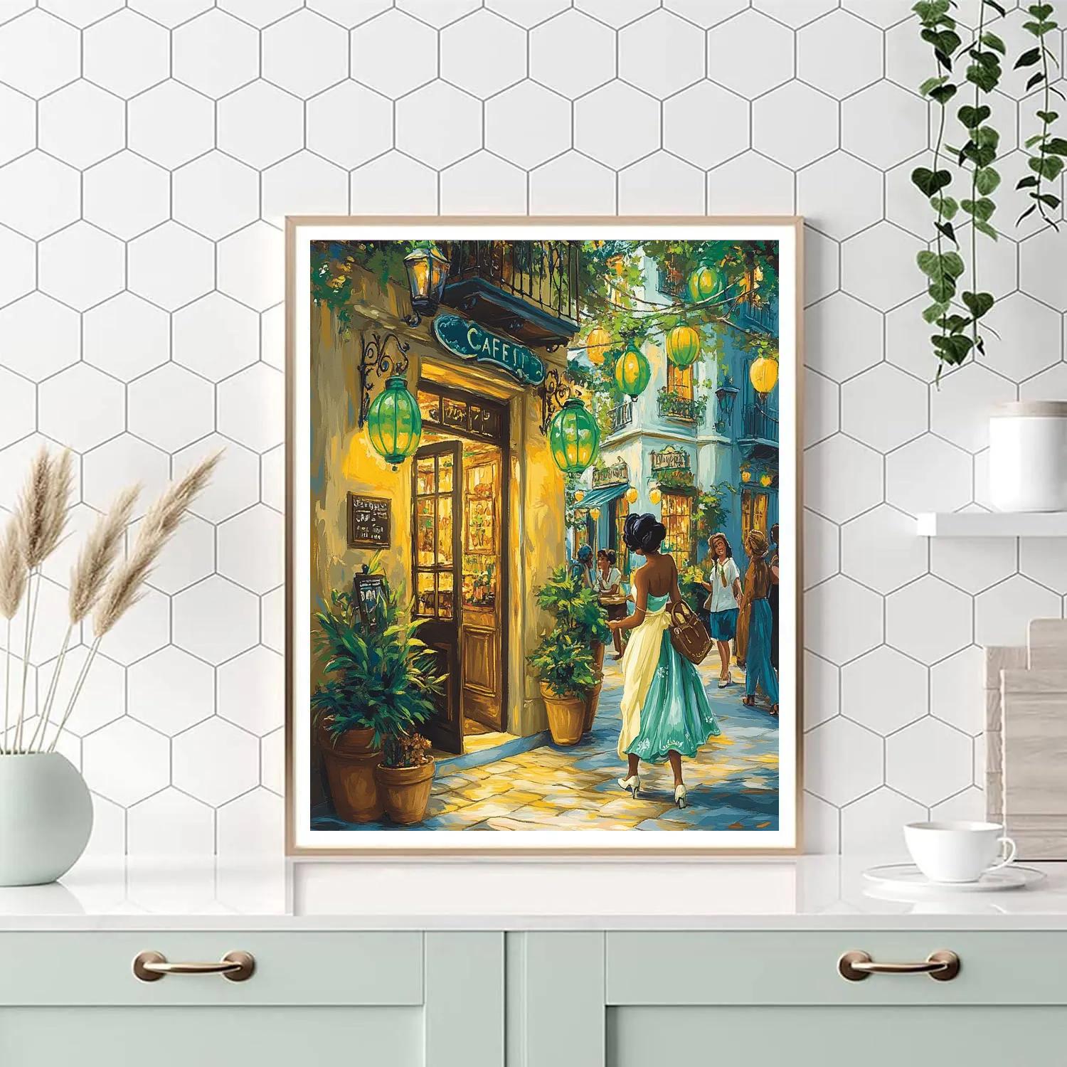 Tiana’s Dream Cafe Opening Disney Inspired paint by numbers