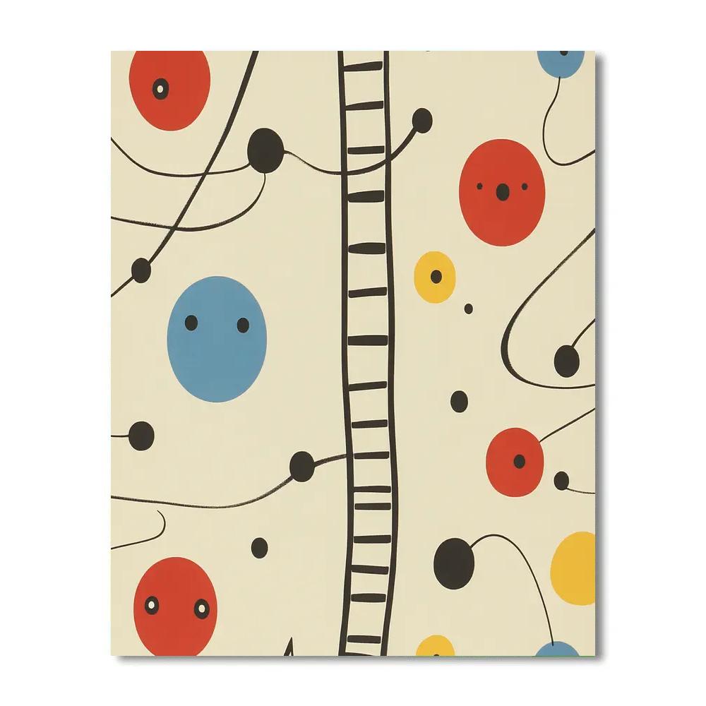 Joan Miro Inspired Playground Of Planets Numbered painting kits