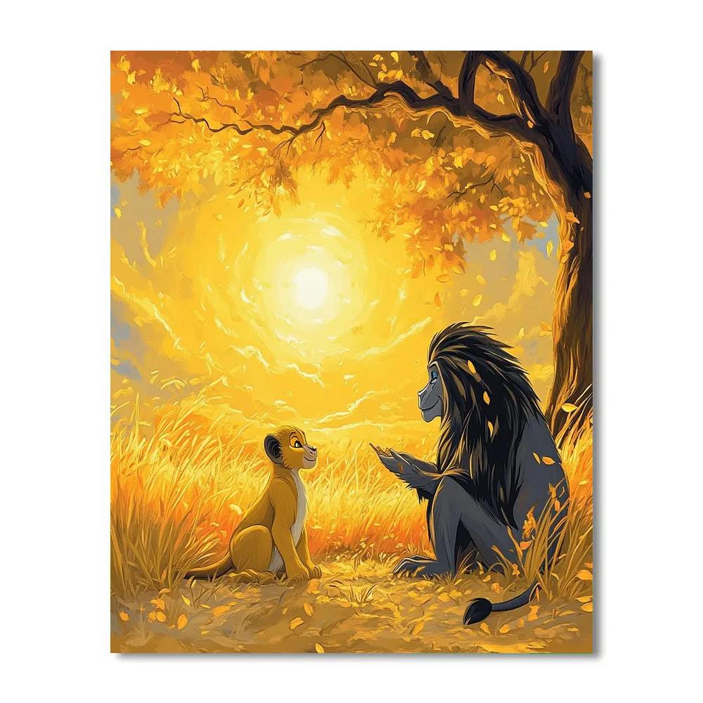Simba And Rafiki’s Wisdom Moment Disney Inspired paint by color