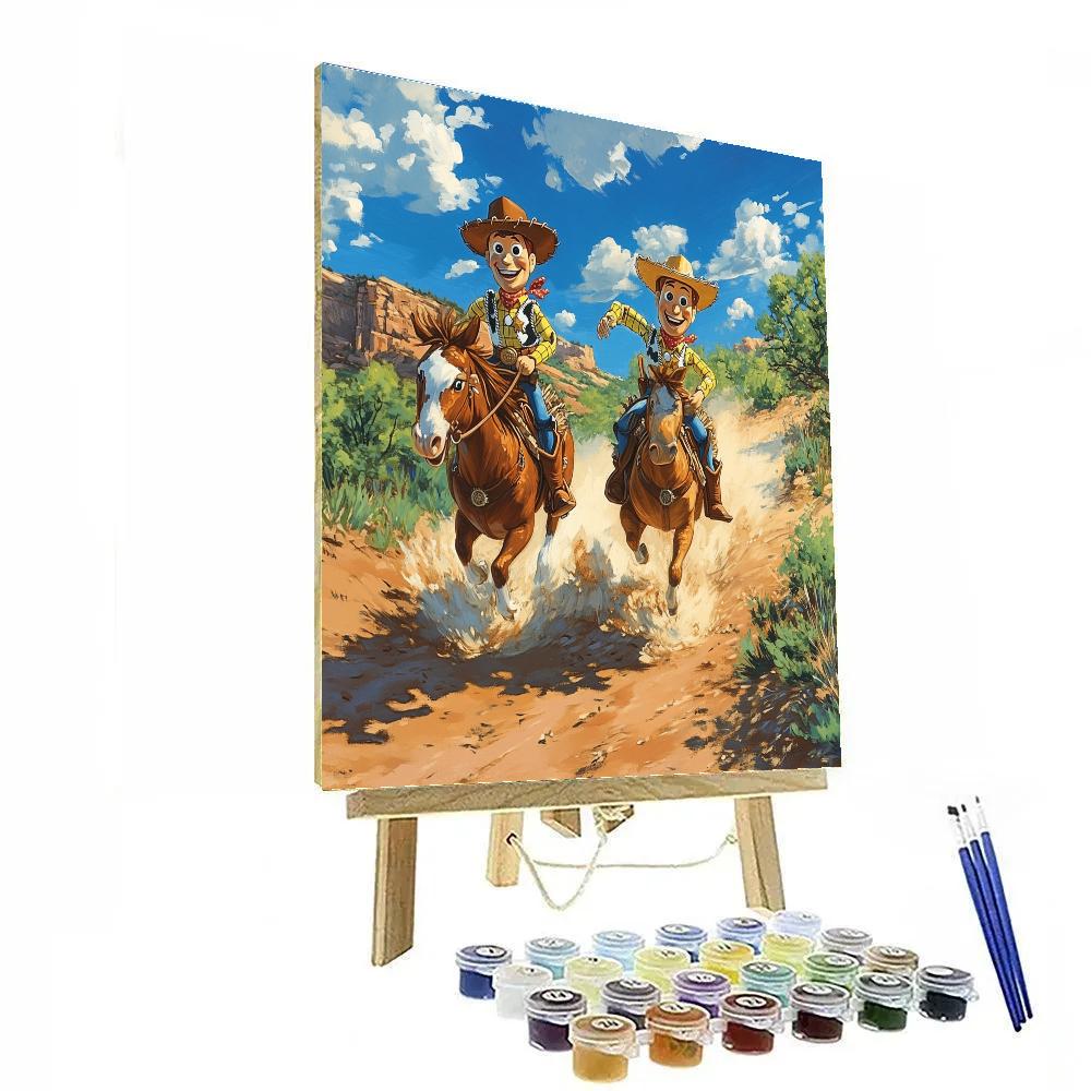 Woody And Bullseye’s Trail Ride Disney Inspired paint by numbers