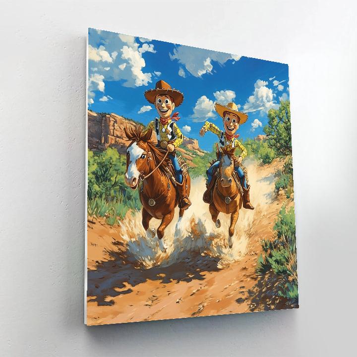 Woody And Bullseye’s Trail Ride Disney Inspired paint by numbers
