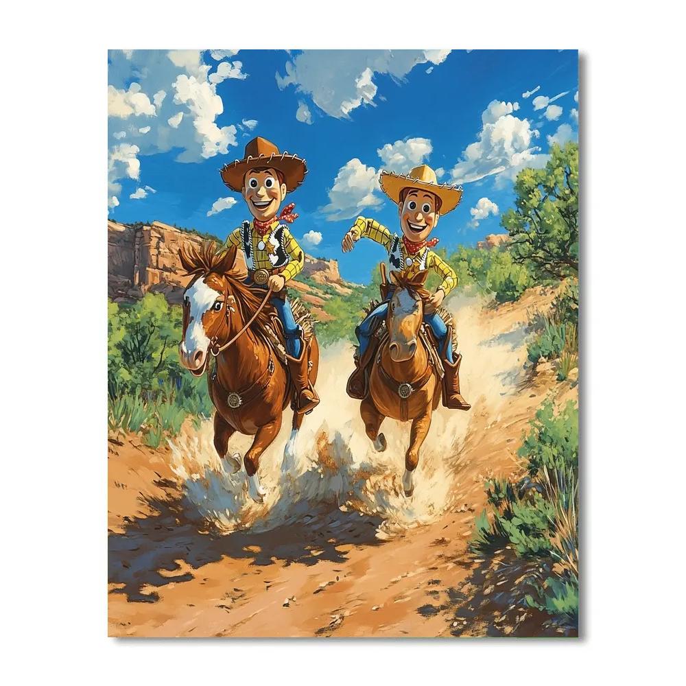 Woody And Bullseye’s Trail Ride Disney Inspired paint by numbers