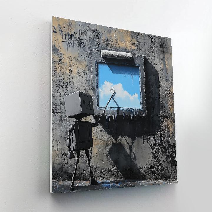 Banksy Inspired Robot Painter Alley painting number kit