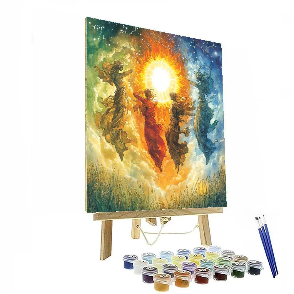 William Blake Inspired Vision Of The Seasons Number painting