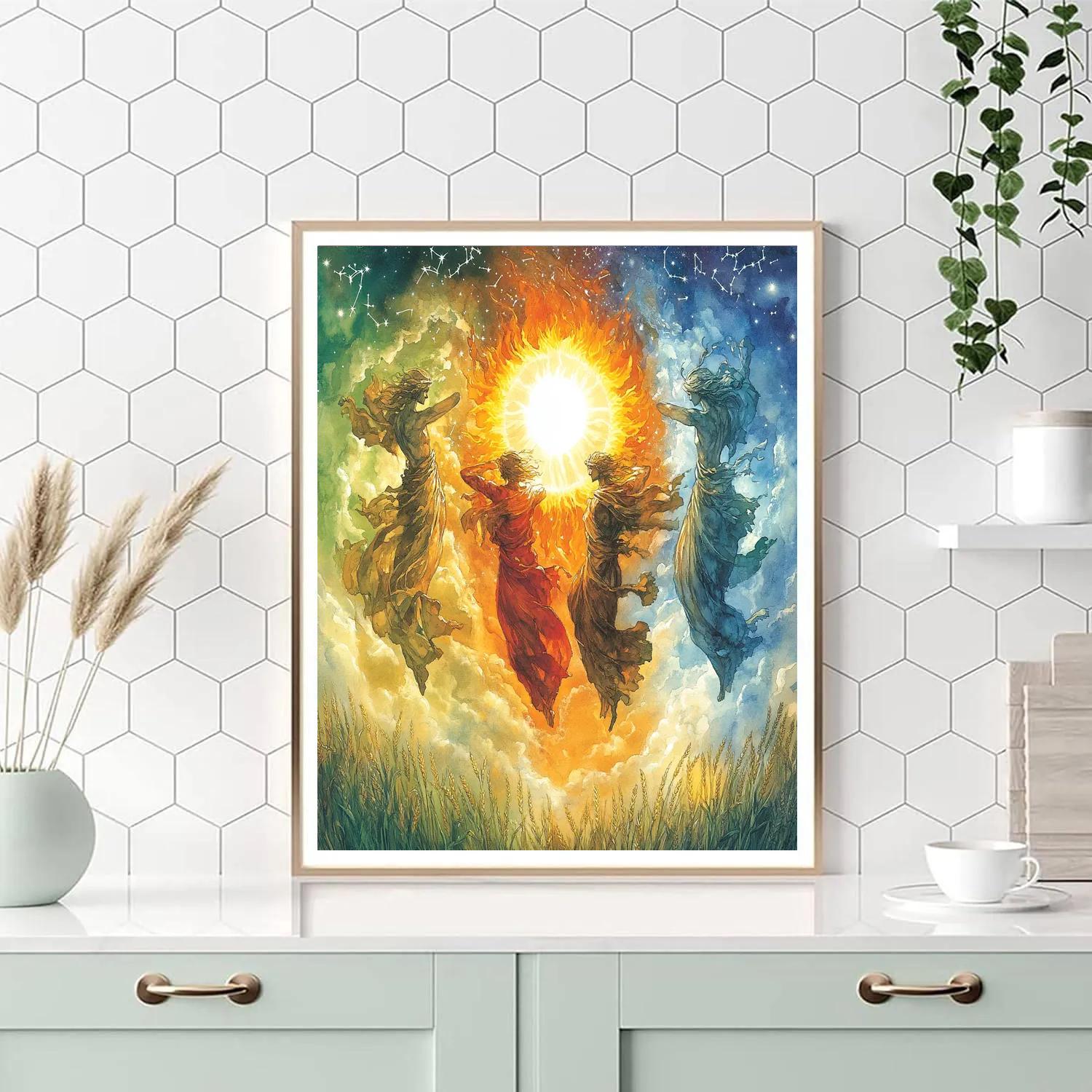 William Blake Inspired Vision Of The Seasons Number painting