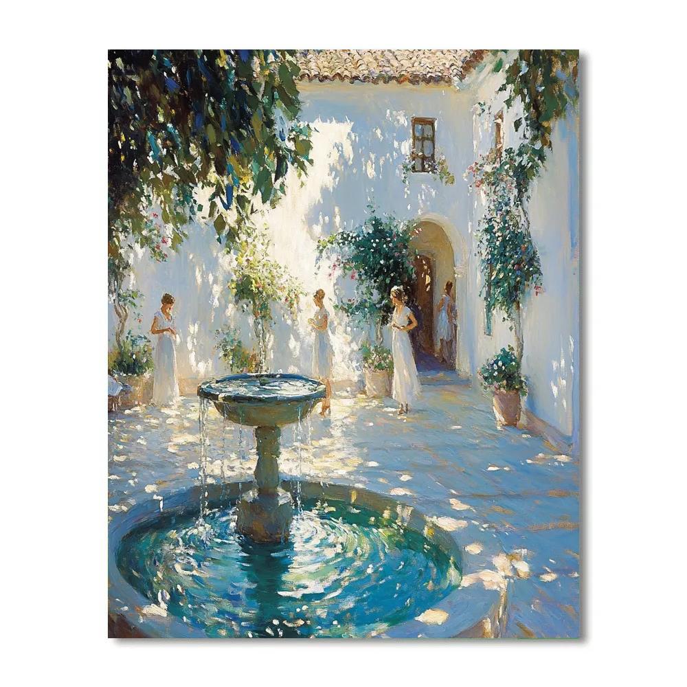 Sorolla Inspired Garden Fountain Noon Paint by numbers art