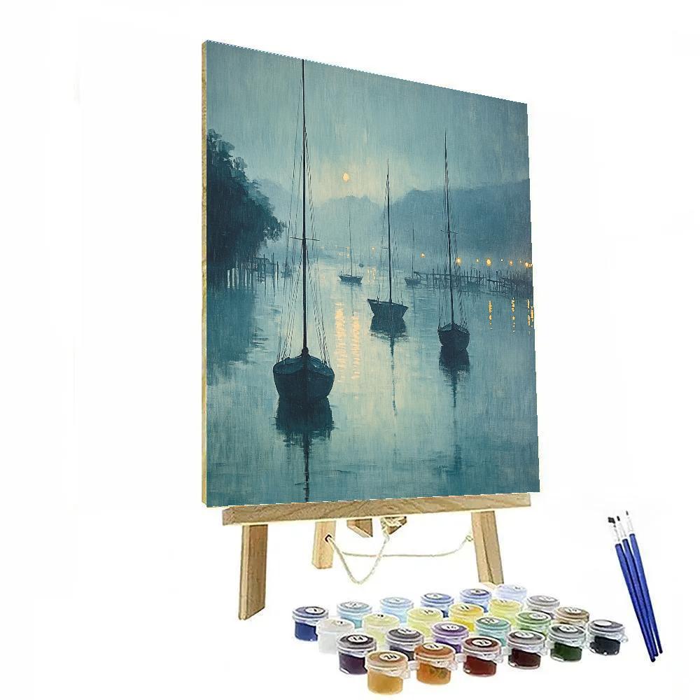 Whistler Inspired Foggy Harbor Morning DIY paint by numbers