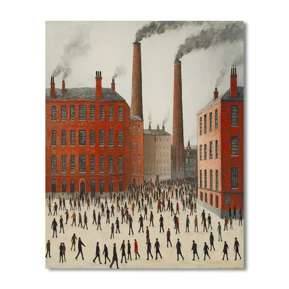 Lowry Inspired Factory Shift Change paint by number