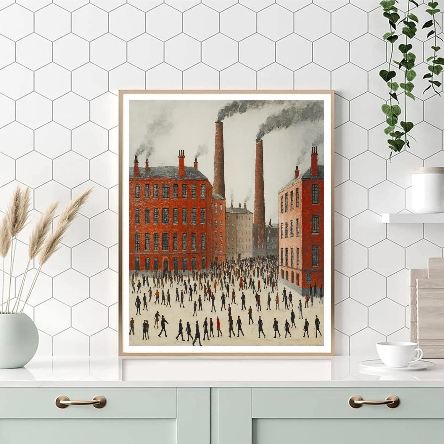 Lowry Inspired Factory Shift Change paint by number