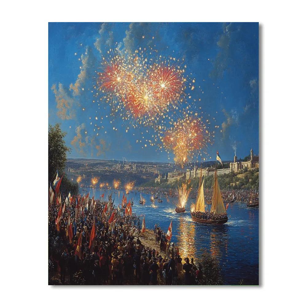 Delacroix Inspired Festival Fireworks Night Paint by numbers kits