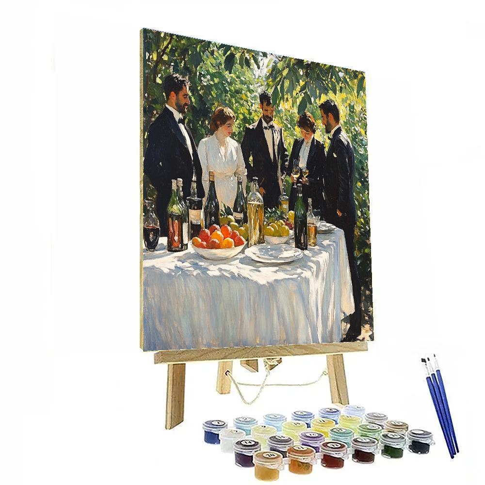 Manet Inspired Garden Luncheon Party paint by numbers