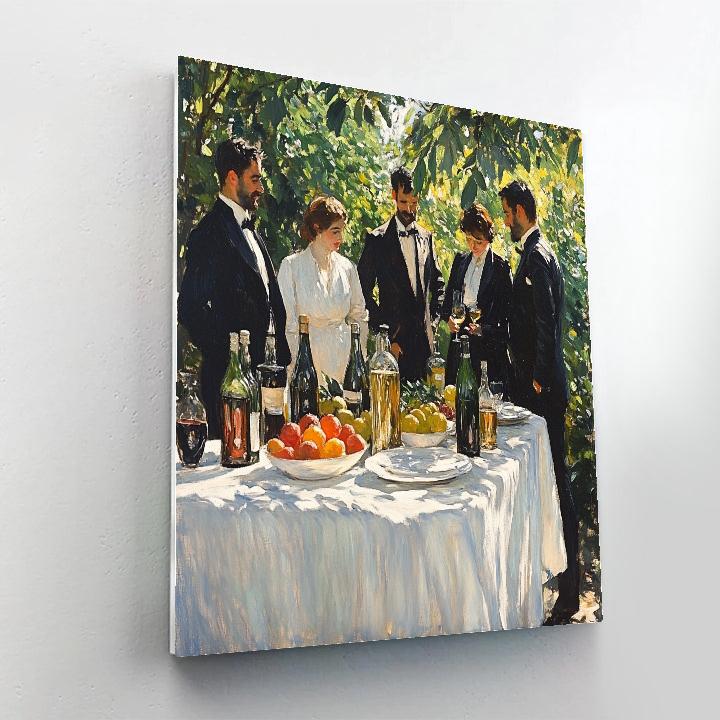 Manet Inspired Garden Luncheon Party paint by numbers