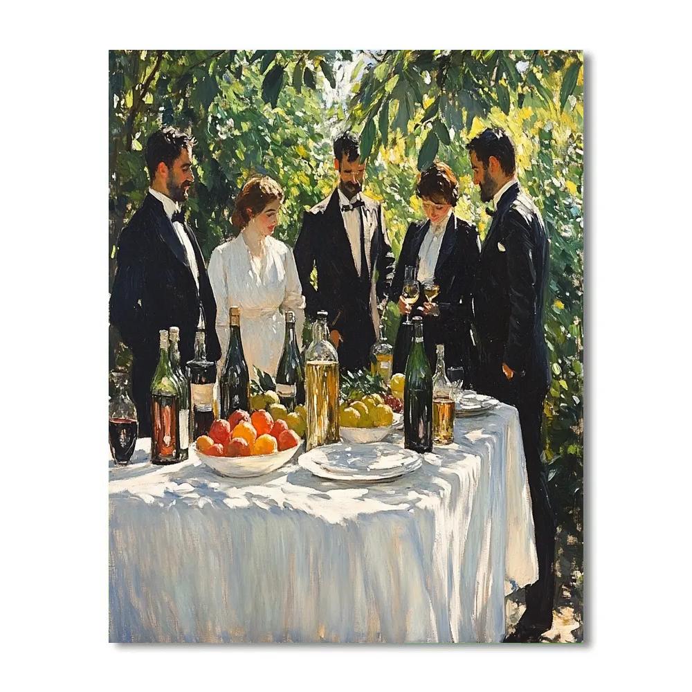 Manet Inspired Garden Luncheon Party paint by numbers