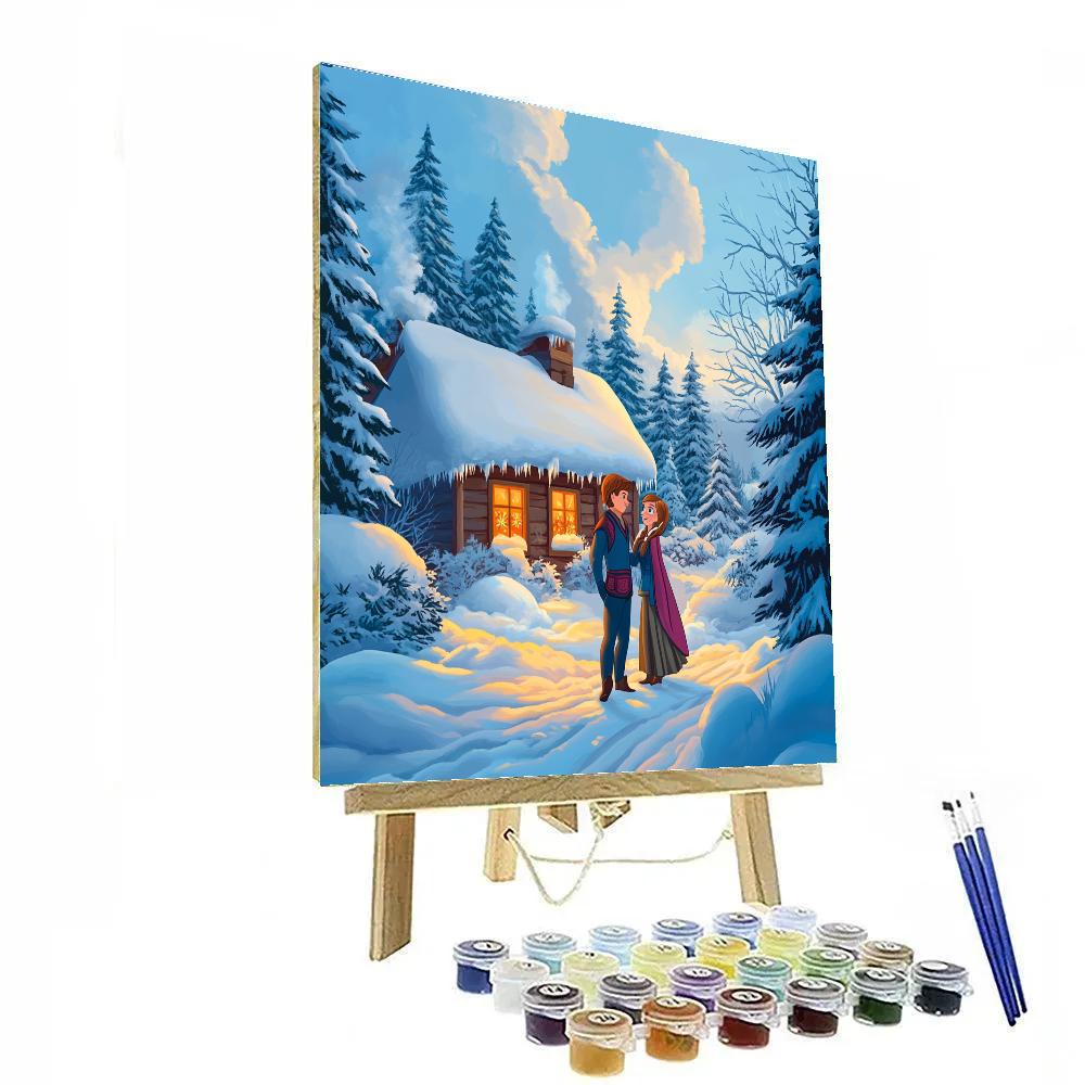 Anna And Kristoff’s Winter Cabin Disney Inspired Number painting