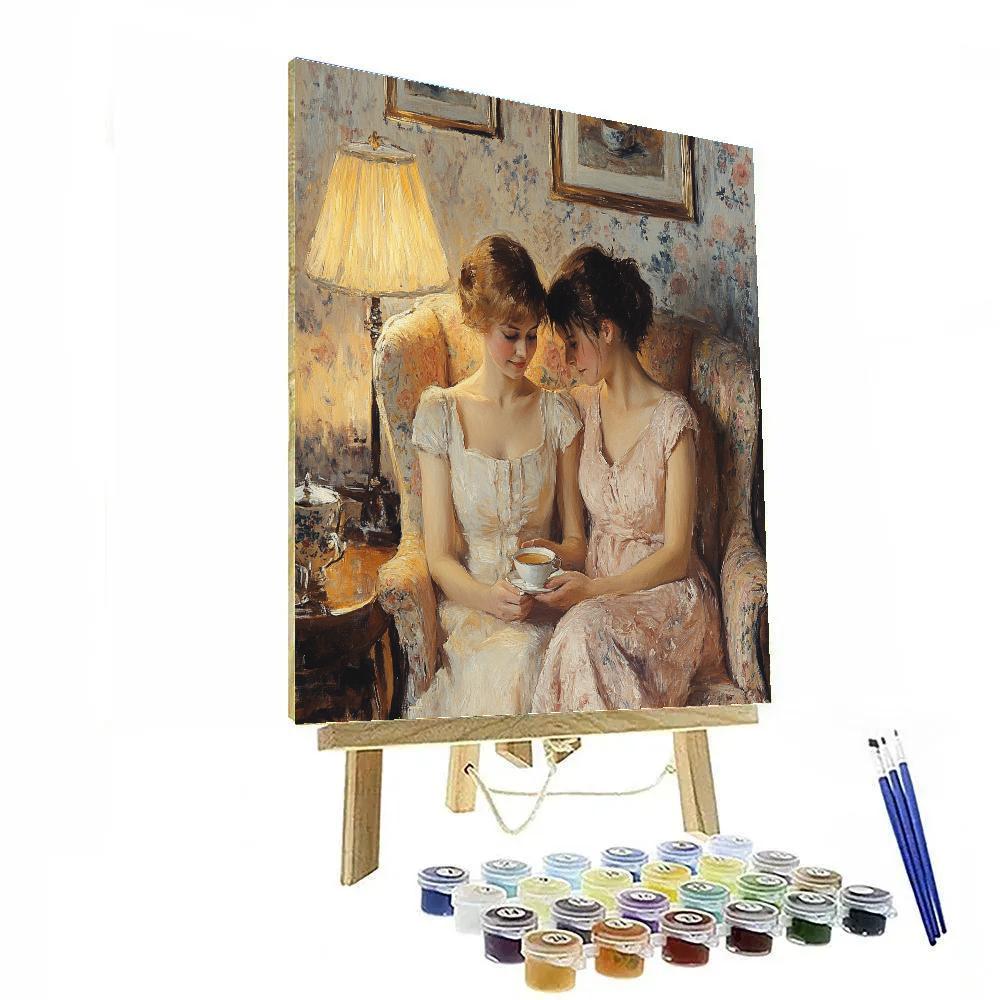 Mary Cassatt Inspired Friends With Tea Indoors Paint by numbers kits