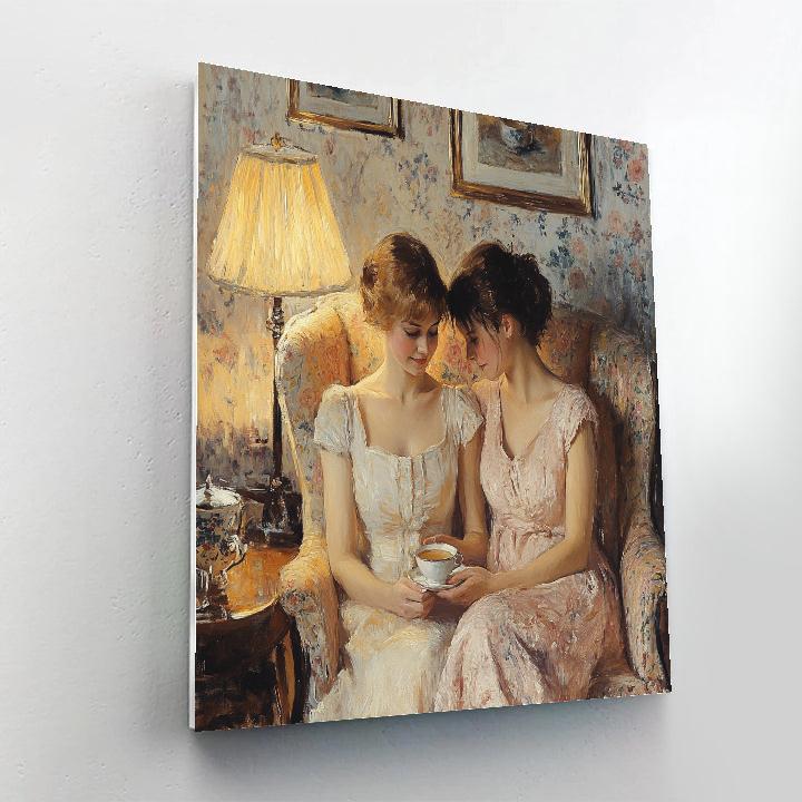 Mary Cassatt Inspired Friends With Tea Indoors Paint by numbers kits