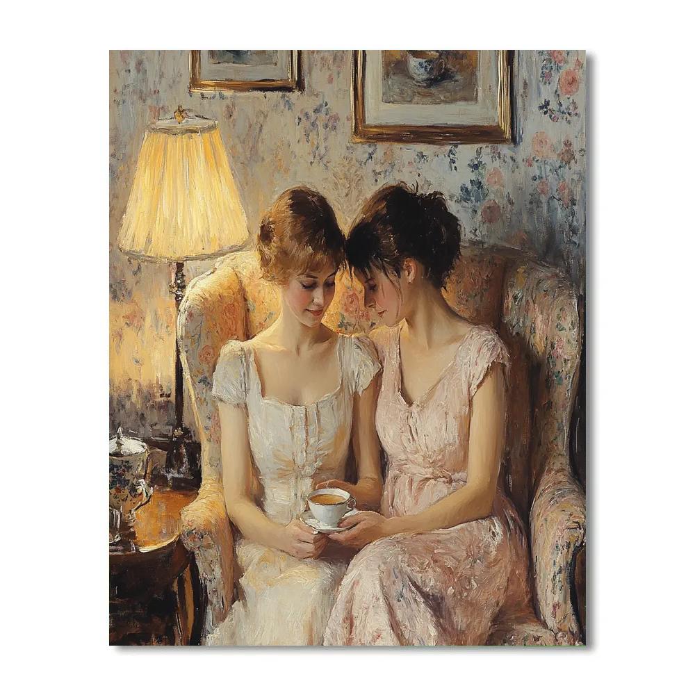 Mary Cassatt Inspired Friends With Tea Indoors Paint by numbers kits