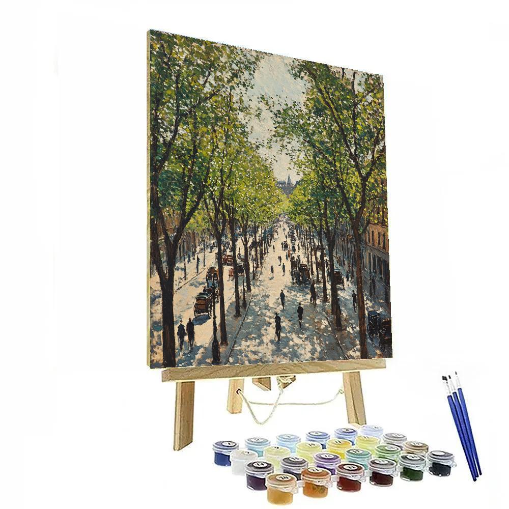 Pissarro Inspired Spring City Boulevard paint by color