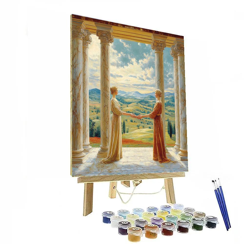 Raphael Inspired Allegory Of Friendship paint by color