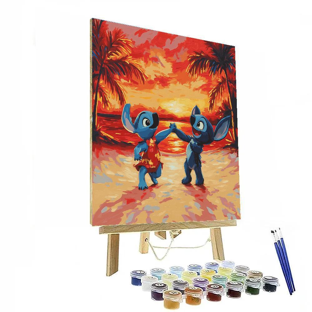 Lilo And Stitch’s Beach Sunset Dance Disney Inspired Painting by numbers kit