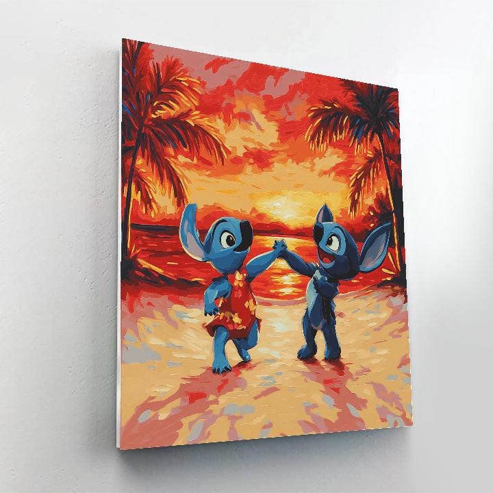 Lilo And Stitch’s Beach Sunset Dance Disney Inspired Painting by numbers kit