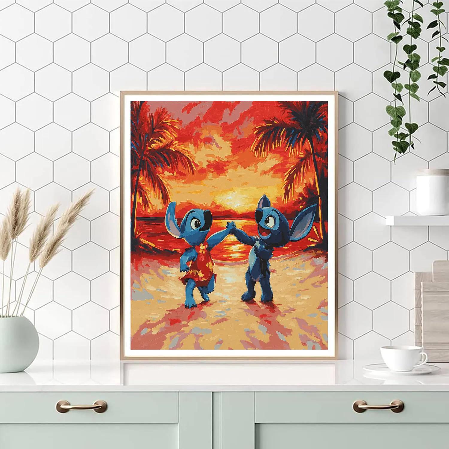 Lilo And Stitch’s Beach Sunset Dance Disney Inspired Painting by numbers kit