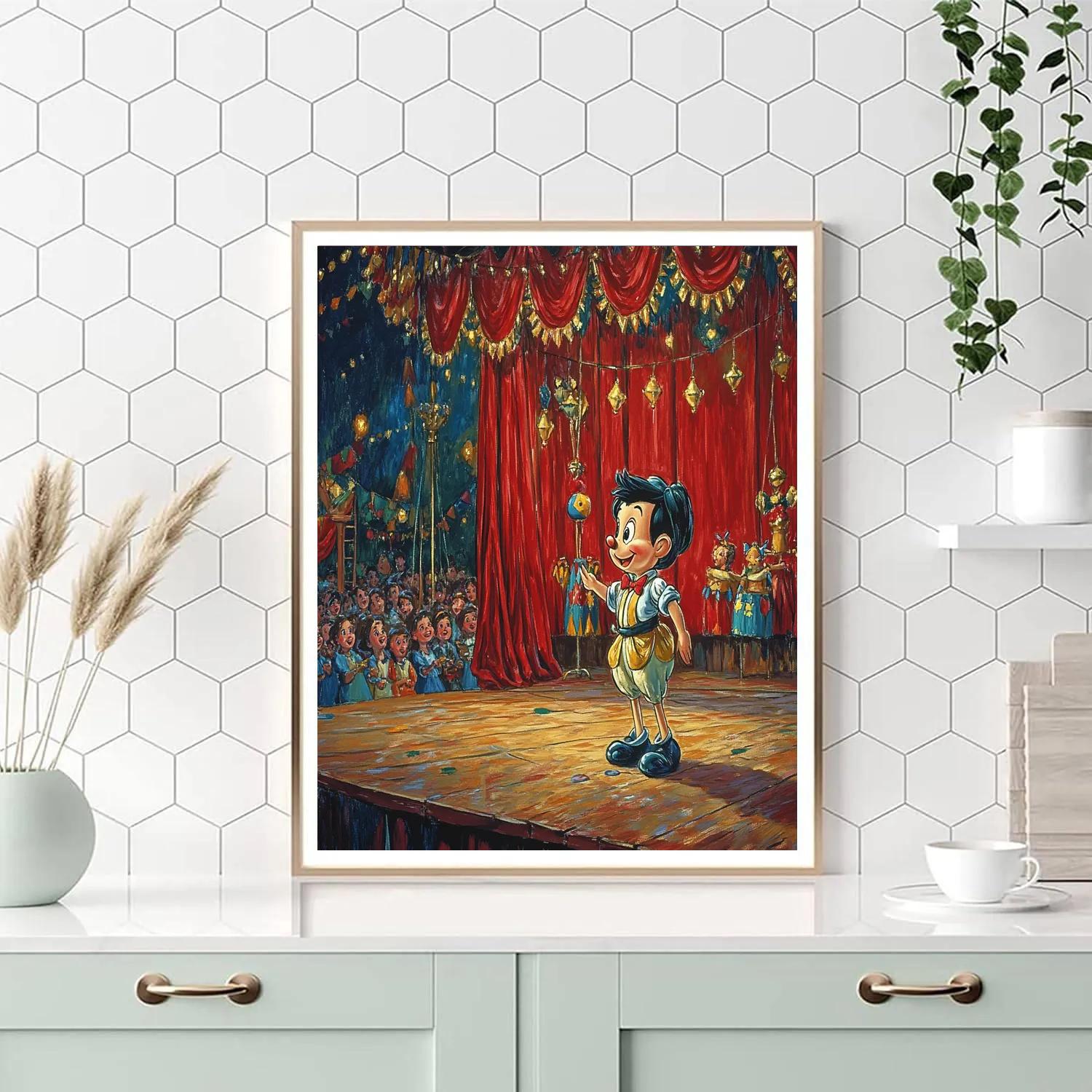 Pinocchio’s Puppet Show Delight Disney Inspired paint by number