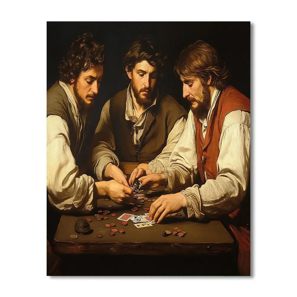 Caravaggio Inspired Card Players In Tavern DIY paint by numbers