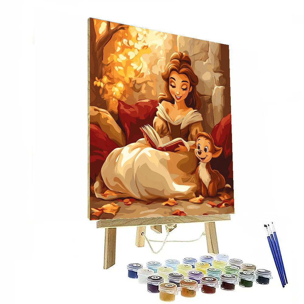 Belle And Chip’s Cozy Reading Time Disney Inspired Paint by numbers art