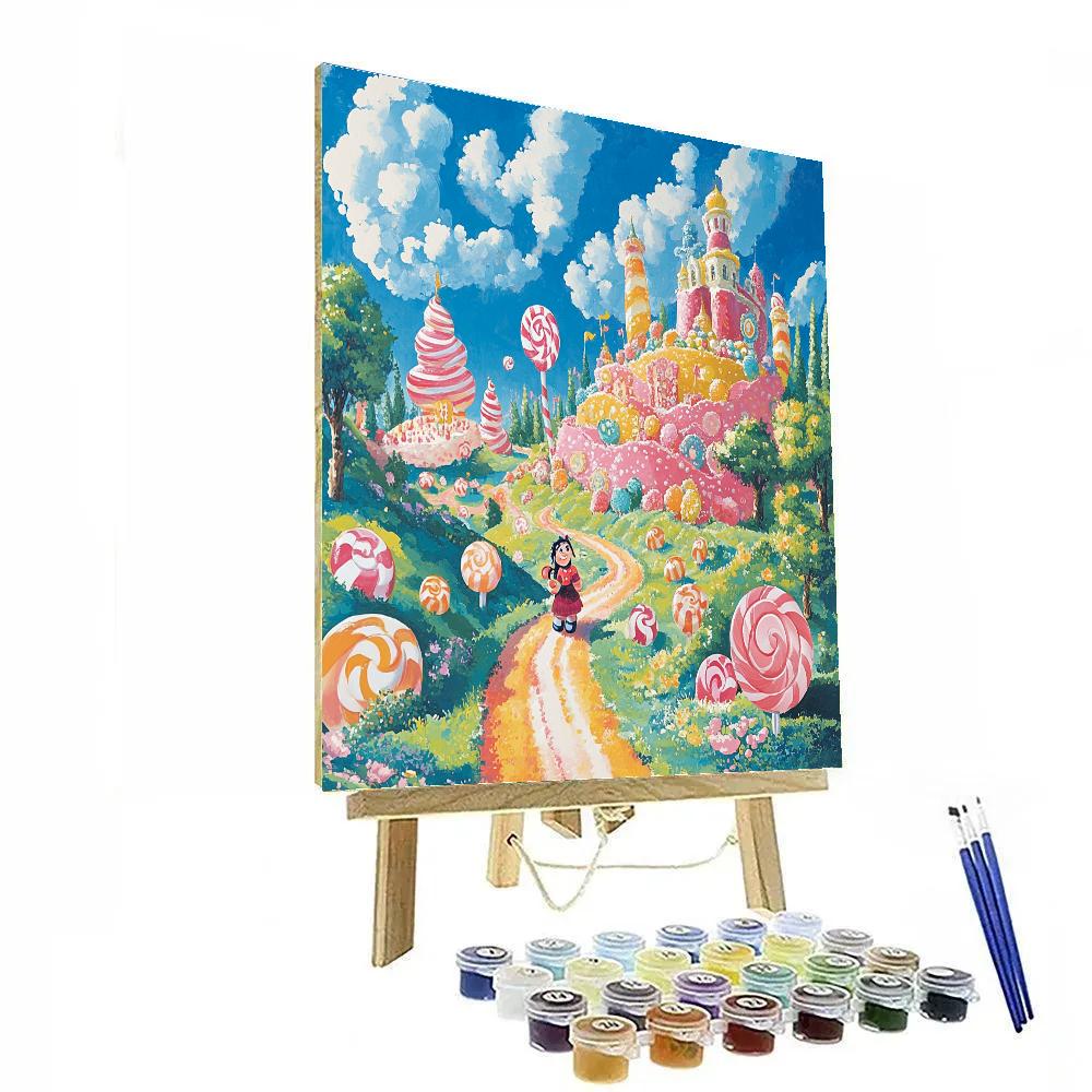 Ralph And Vanellope’s Candy Land Race Disney Inspired paint by color