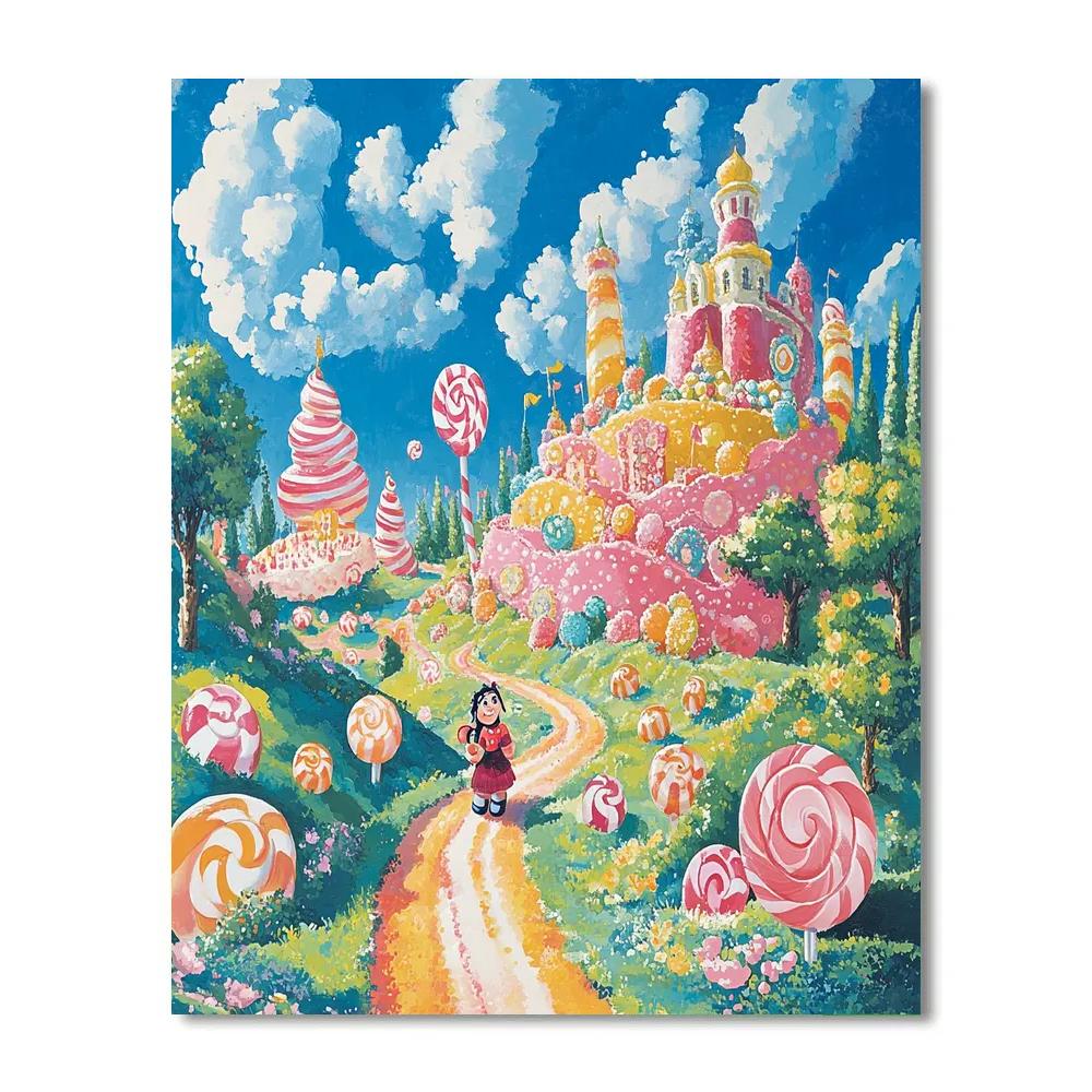 Ralph And Vanellope’s Candy Land Race Disney Inspired paint by color