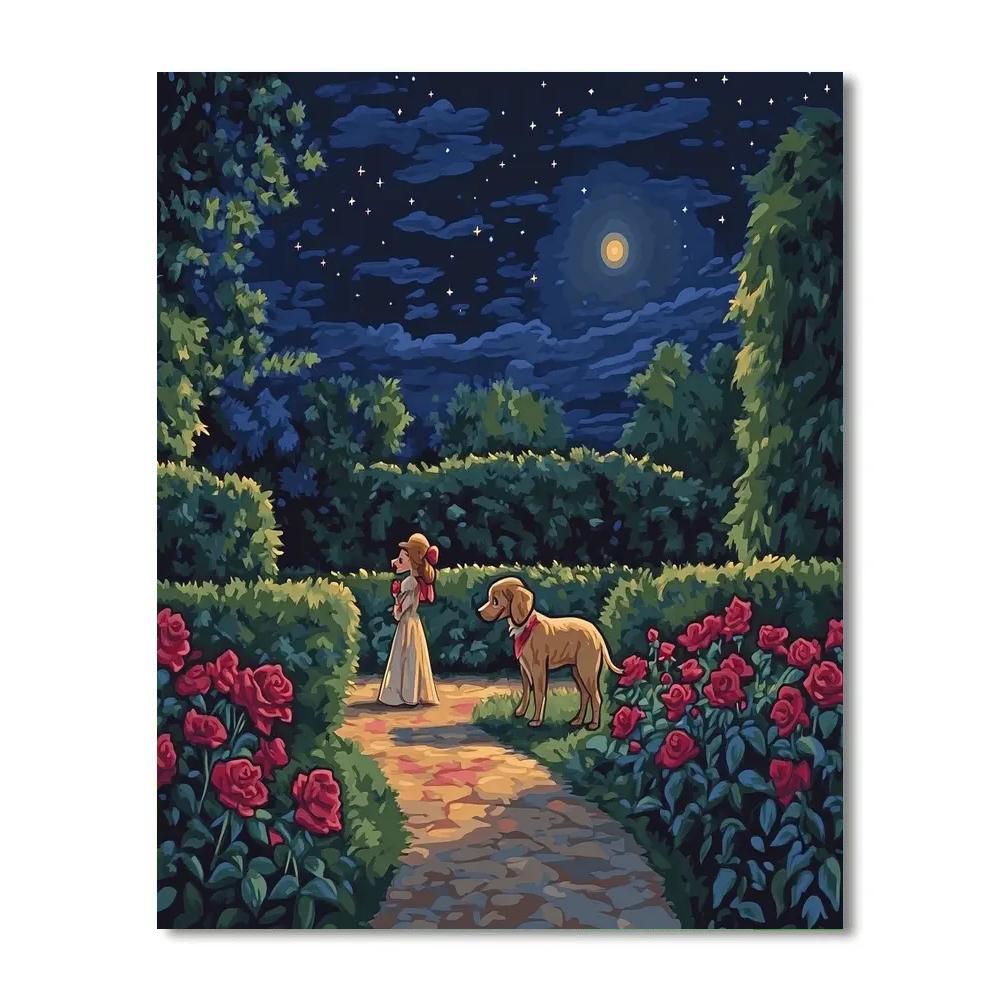 Lady And Tramp’s Starry Night Walk Disney Inspired painting number kit